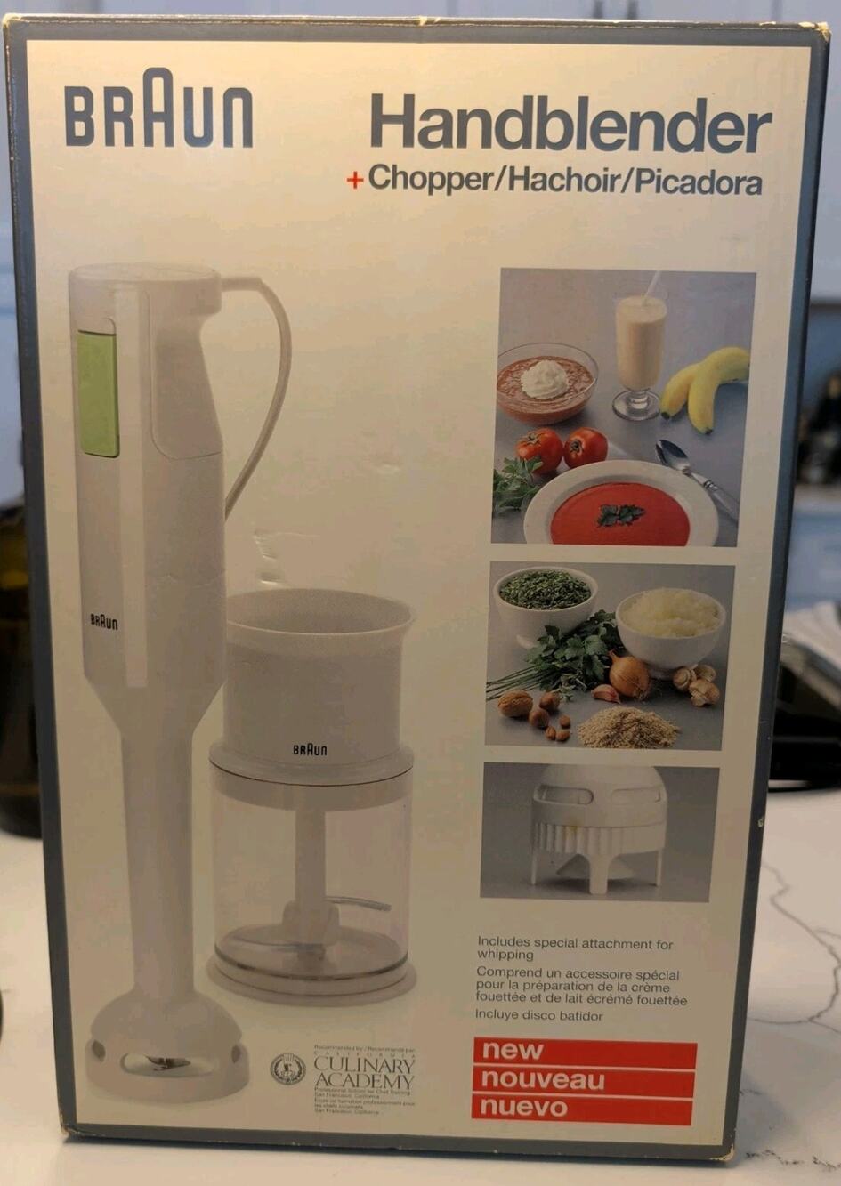 BRAUN MR 370 HAND BLENDER + CHOPPER SET WITH ORIGINAL BOX EUC!
